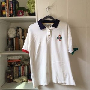 80s primary color nautical preppy polo shirt